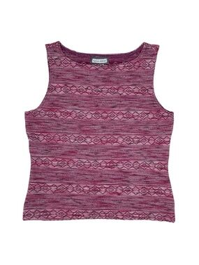 Vintage 90s Y2K Aqua Blues High Neck Tribal Print Tank Size Small Rave Bohemian